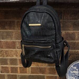 Steve Madden Embossed Black Backpack